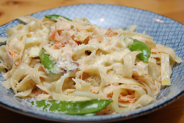 Fettucine prepared with Alfredo Sauce