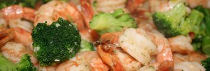 Garlic butter shrimp with broccoli