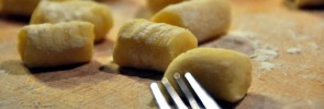 Homemade gnocchi with imprints