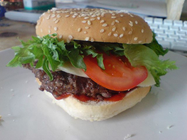 Fresh homemade hamburger